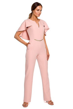 Anibe Lifestyle - Byxdress med cape och kedjedetalj