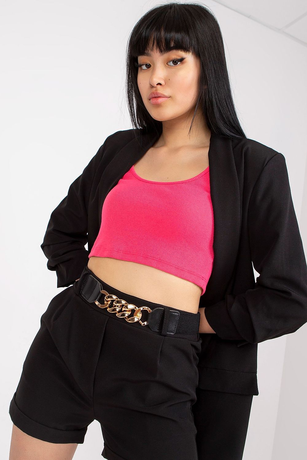 Anibe Lifestyle - Set med jacka och shorts med dekorativt bälte