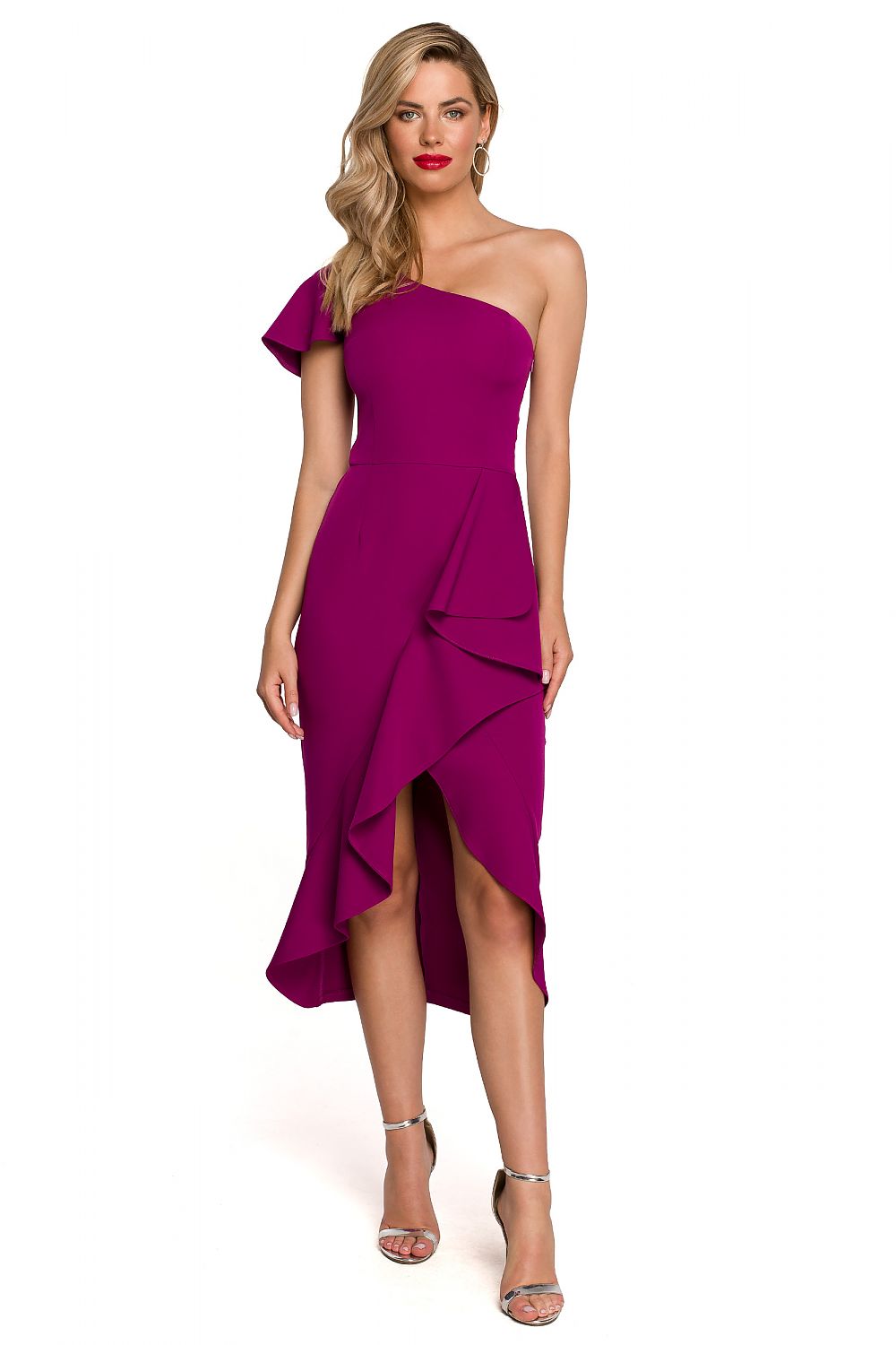 Anibe Lifestyle - One shoulder-klänning med volang och omlottkjol
