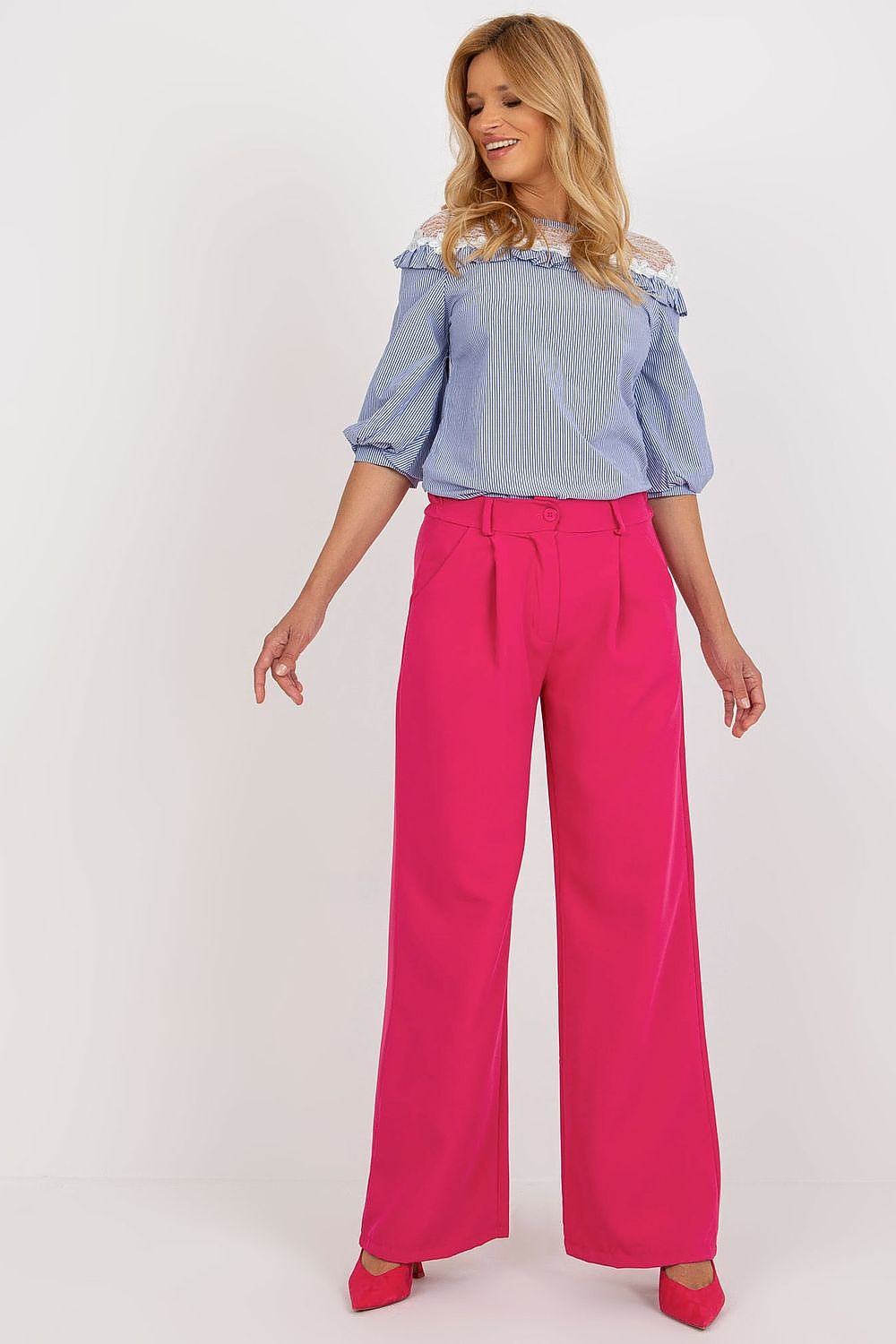 Anibe Lifestyle - Byxor med veck och high-waist