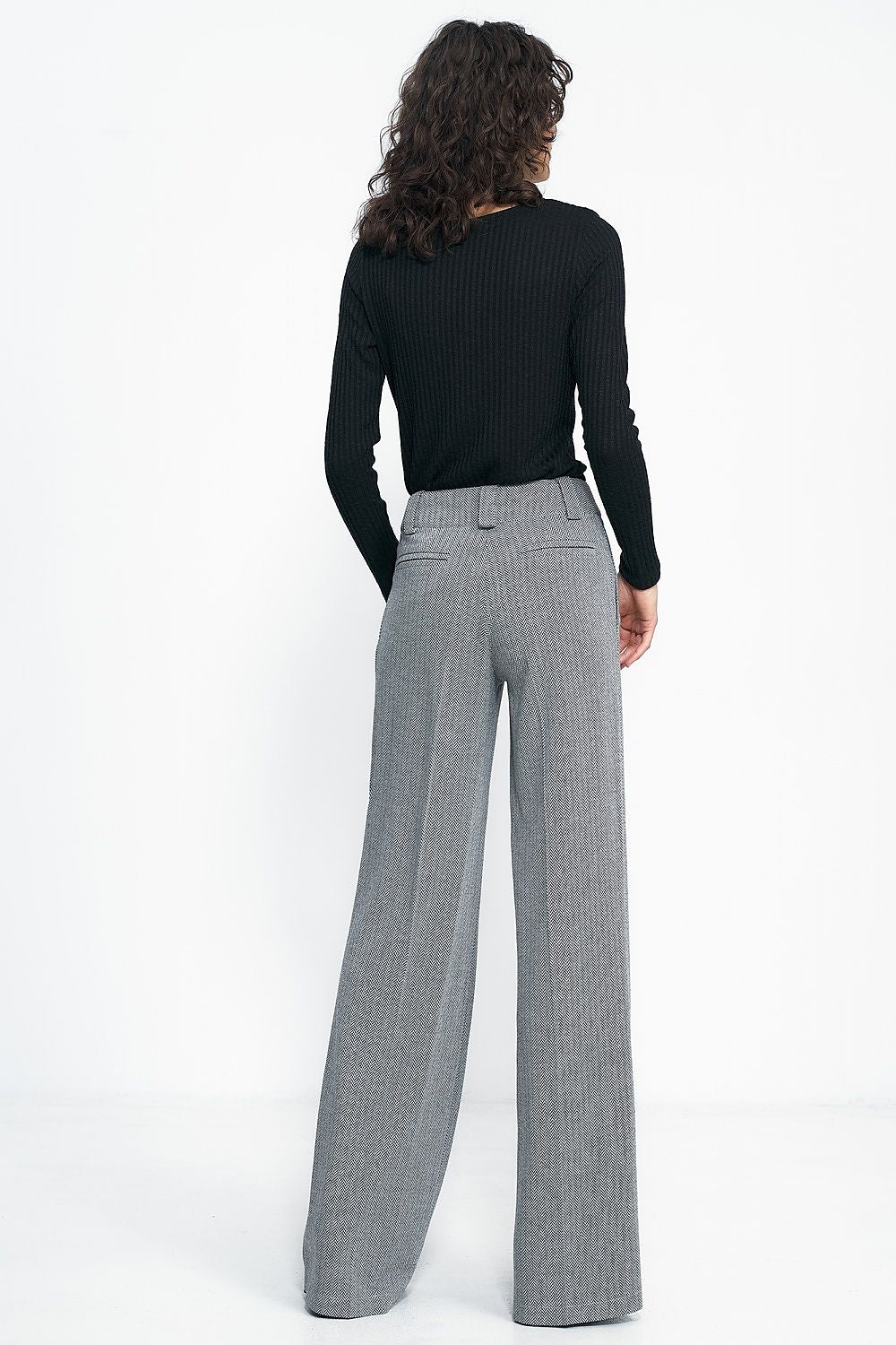 Anibe Lifestyle - Wide leg-byxor med upphöjd midja