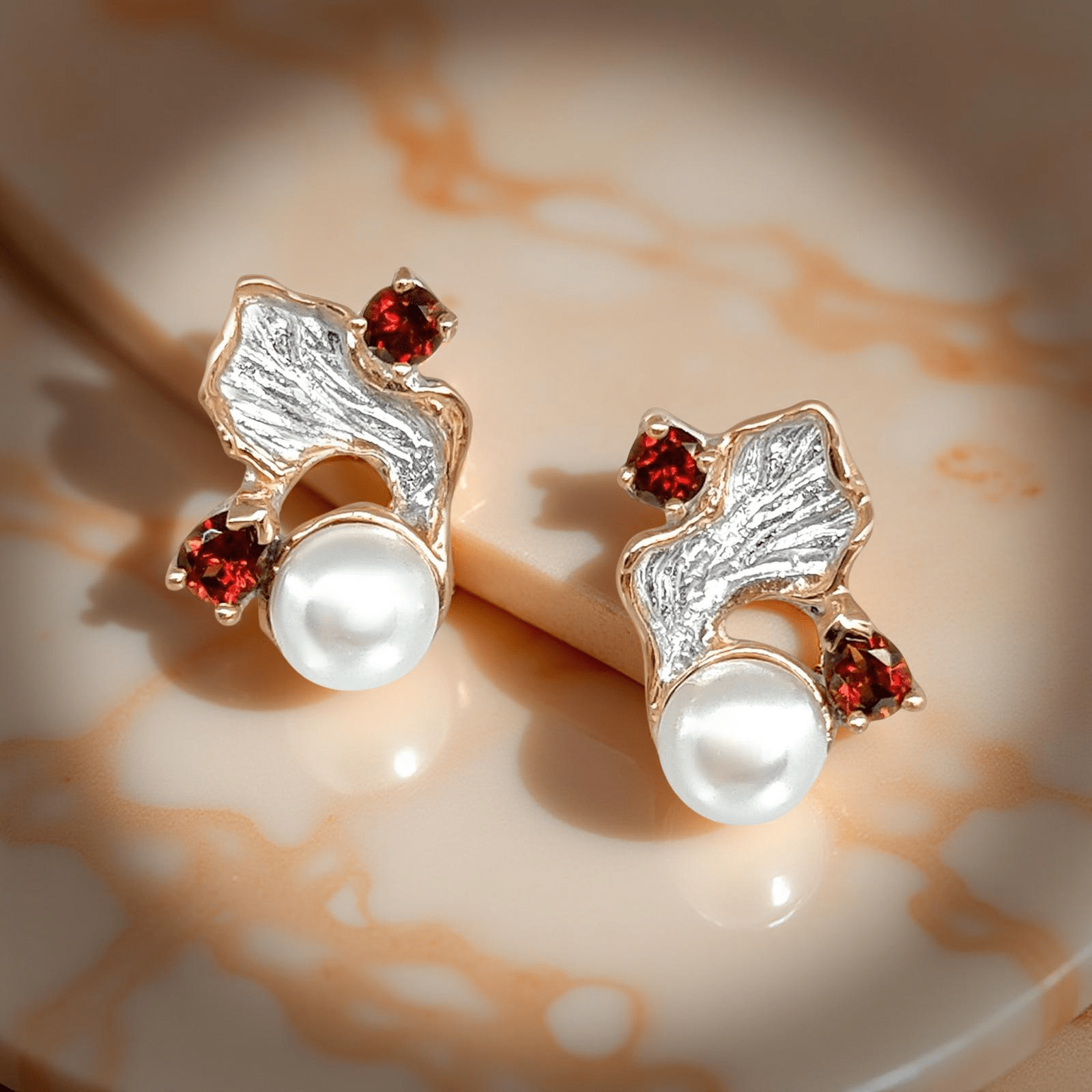 Earrings Fiamma - Sterling Silver Flame Design Earrings-0