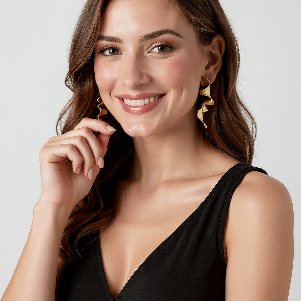 Earrings Karina - Gold Plated Elegant Earrings-1