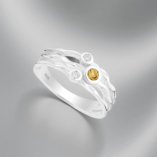 Ring Primavera - Sterling Silver Citrin & Zirkonia