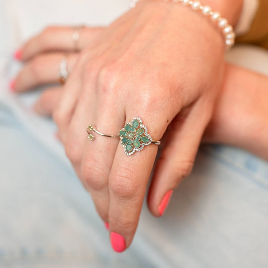 Ring Esmeralda - Sterlingsilver Emerald Rhodium Pläterad ring-1