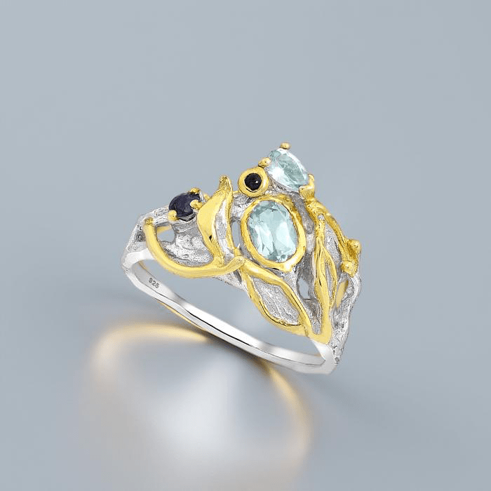 Ring Madonna - Topas i sterlingsilver och Safir-lyxring