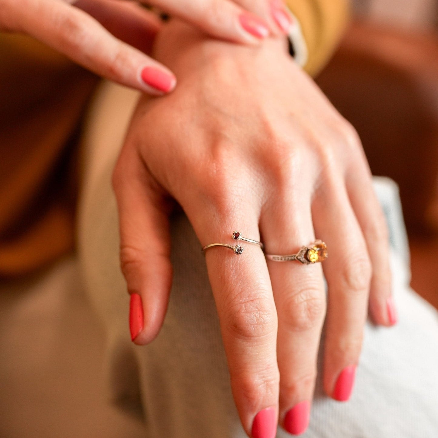 Ring Samarkand - Sterlingsilverzirkonia och citrinring-2