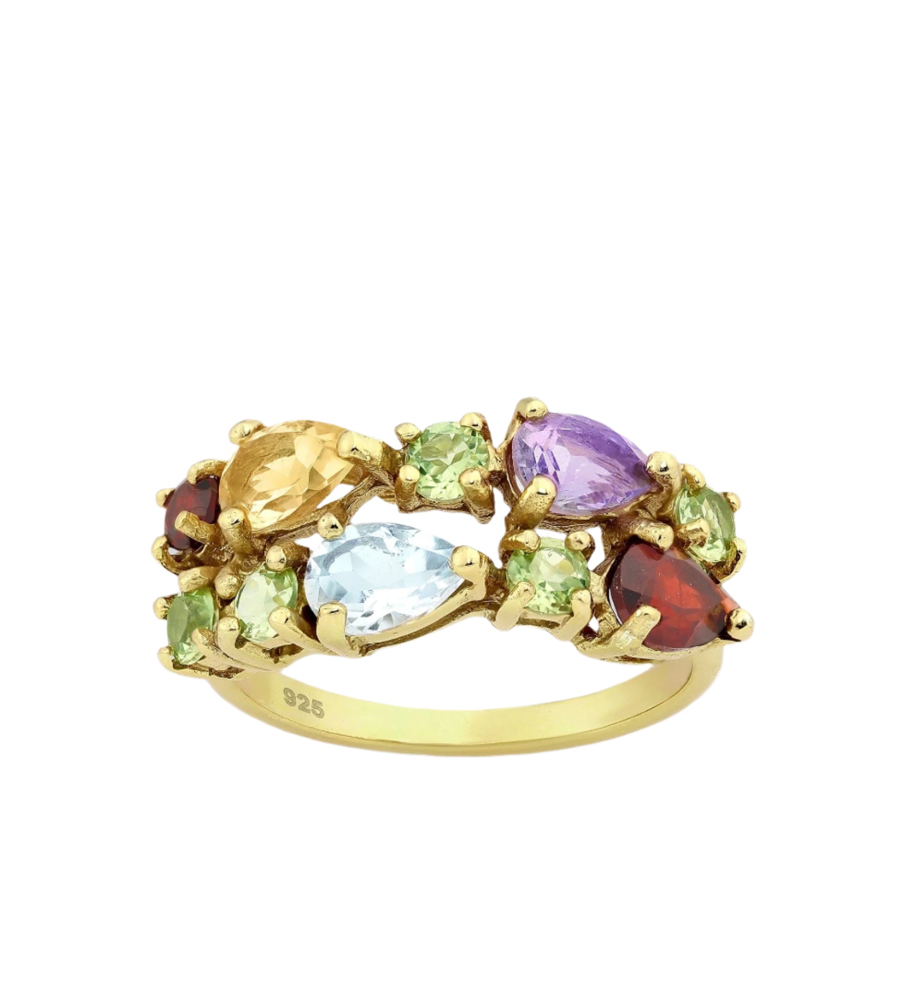 Ring Santa Maria - Sterlingsilver Multi-Gemstone Guldpläterad ring-3