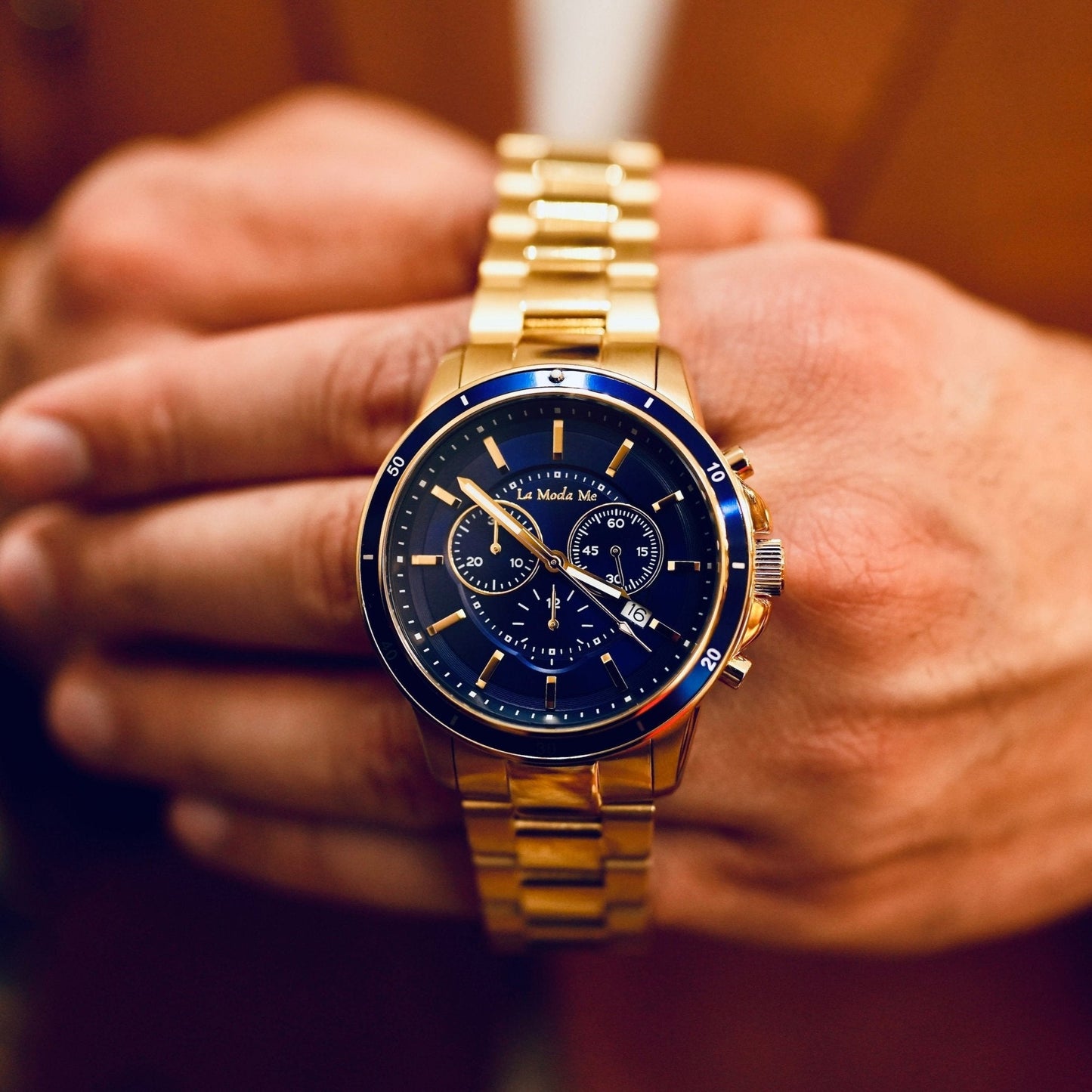 CEO Handshake Blue Watch - Executive Luxury Watch.-3