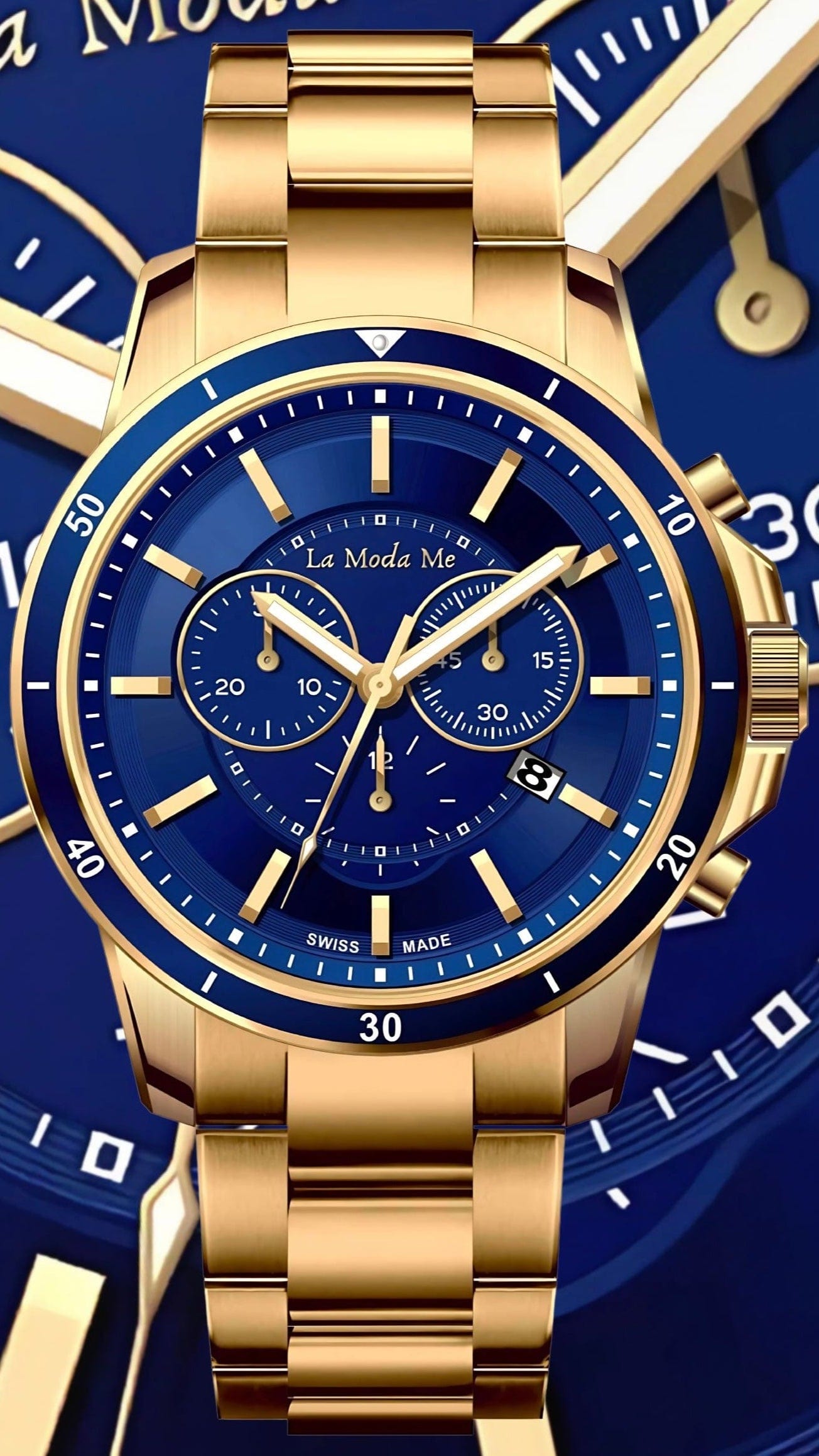 CEO Handshake Blue Watch - Executive Luxury Watch.-4