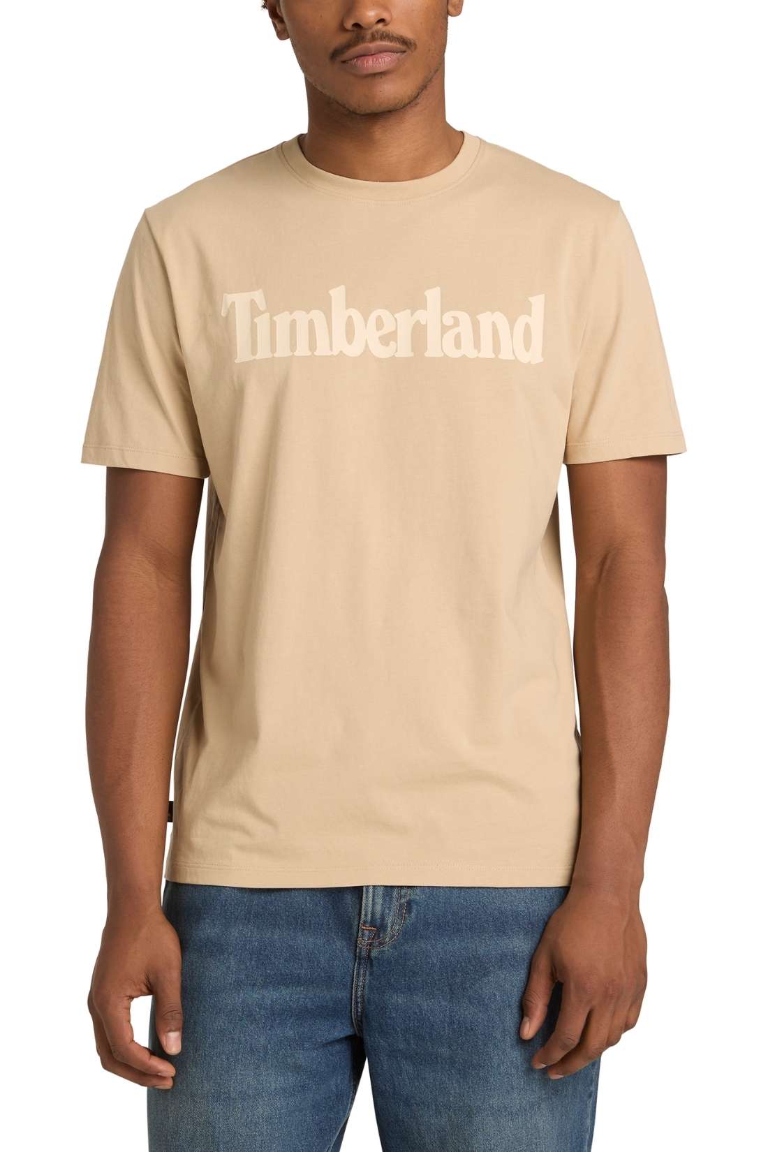 TIMBERLAND - Men's T-shirt with linear logo  - Size 3XL-3