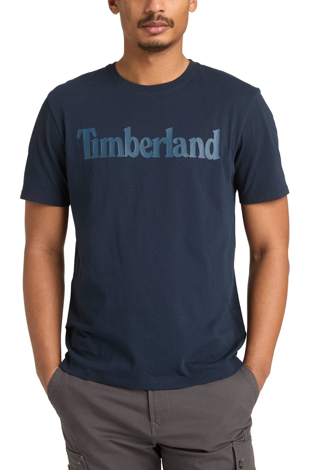 TIMBERLAND - Men's T-shirt with linear logo  - Size 3XL-6