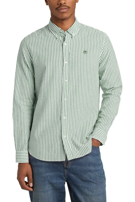 TIMBERLAND - Men's striped seersucker shirt  - Size 3XL-0
