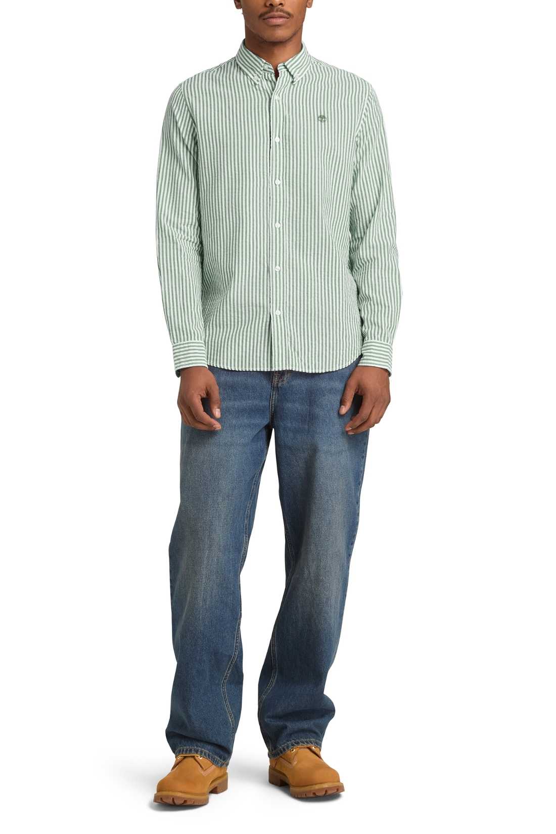 TIMBERLAND - Men's striped seersucker shirt  - Size 3XL-3