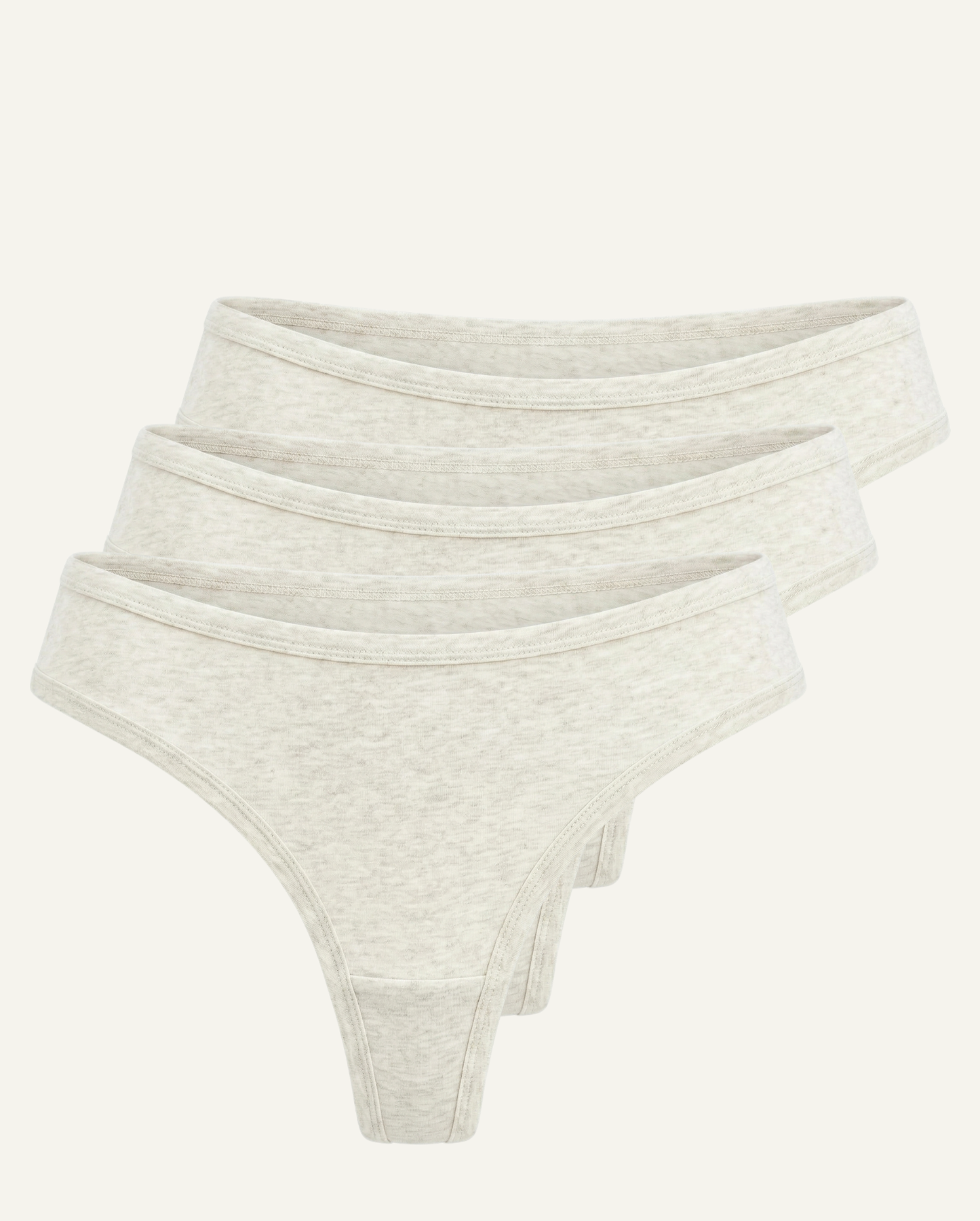 Organic Cotton & Linen Thong 3-Pack — GOTS Certified, Natural Rubber Elastic-0
