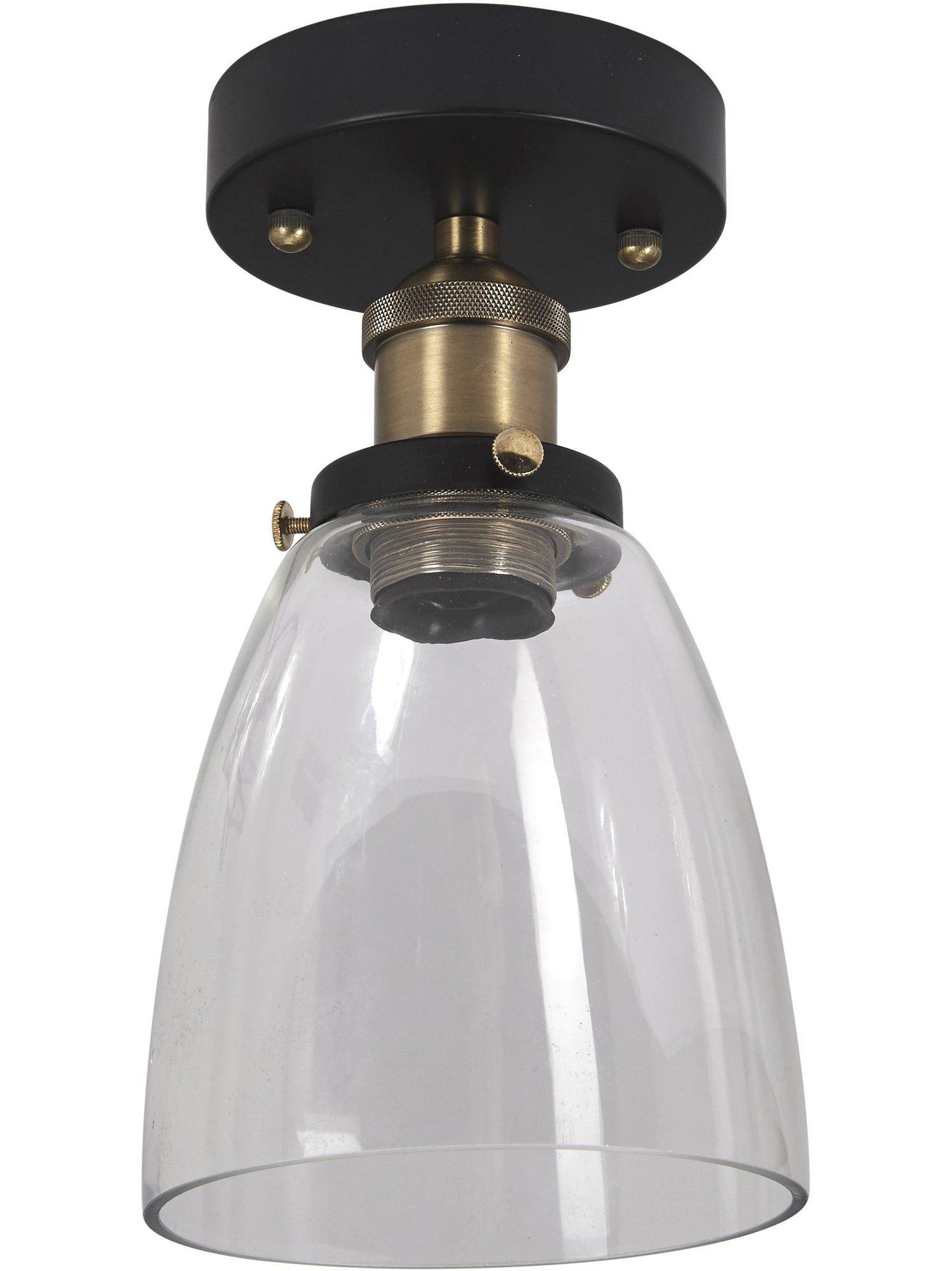 Kappa Taklampa Svart/Mässing Klar IP23 14cm