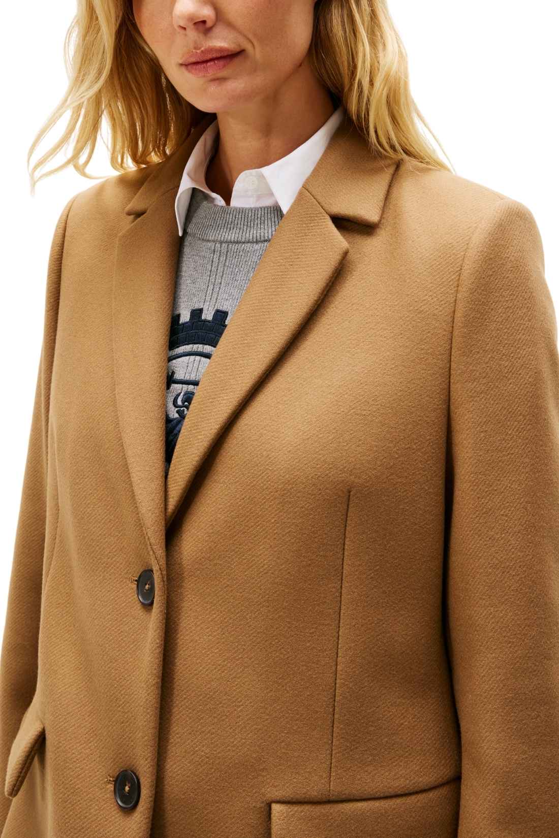 TOMMY HILFIGER - Women's cashmere single-breasted coat-3