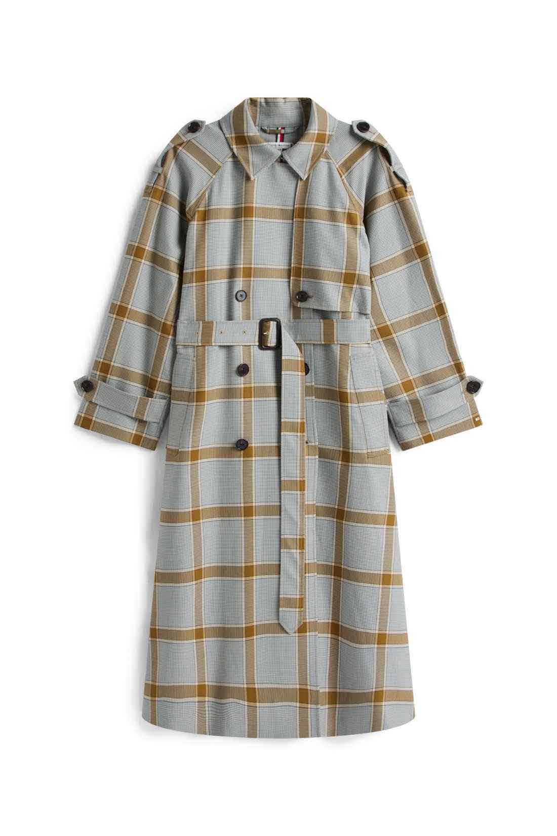 TOMMY HILFIGER - Women's relaxed checked double-breasted trench coat-1