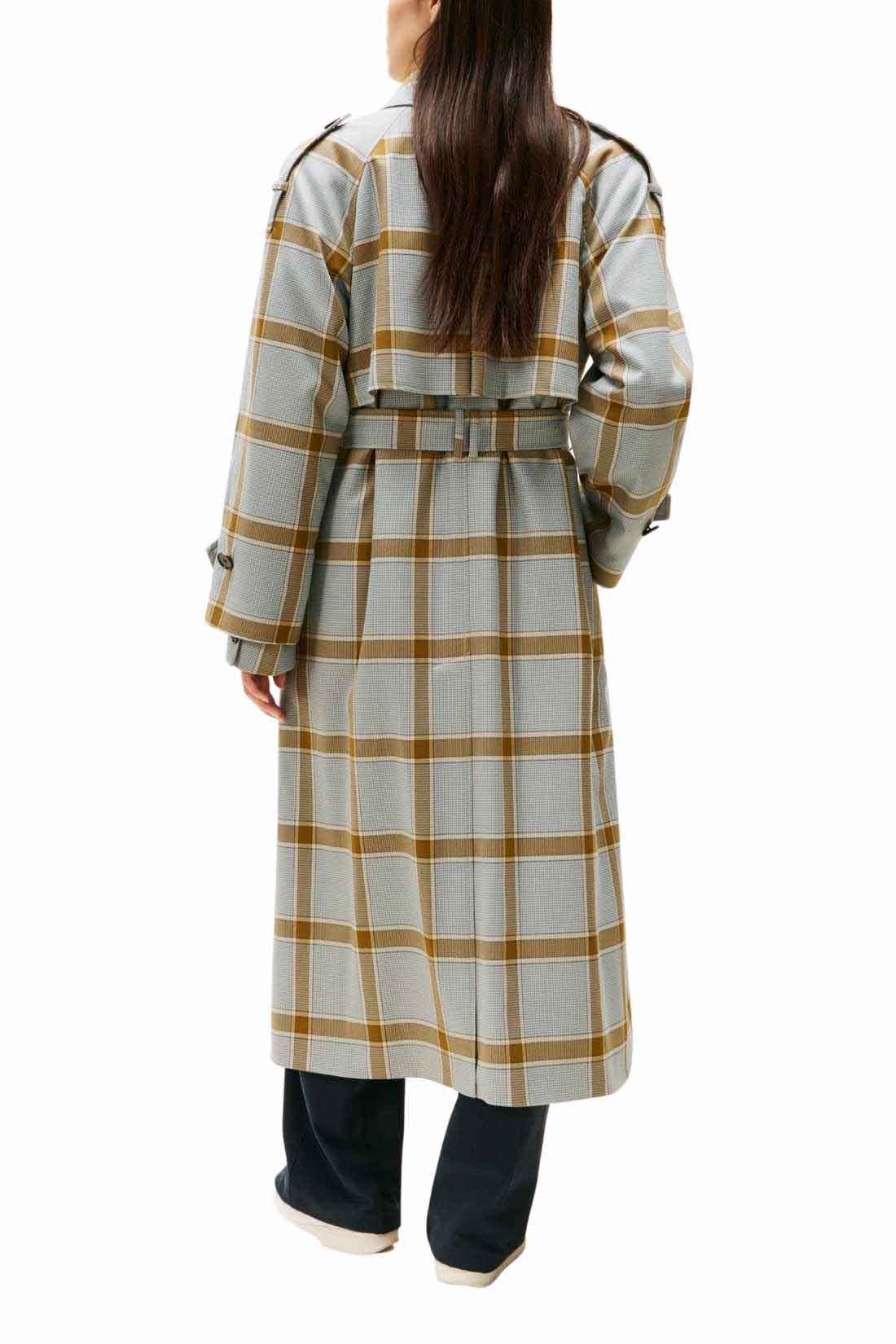 TOMMY HILFIGER - Women's relaxed checked double-breasted trench coat-2