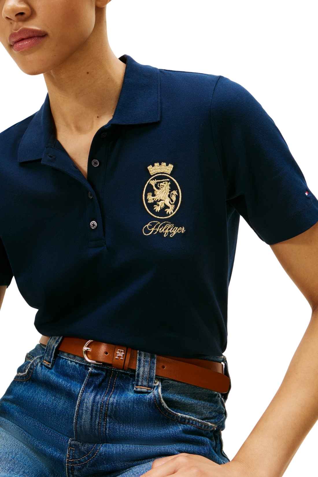 TOMMY HILFIGER - Pikétröja med Logo – Dam